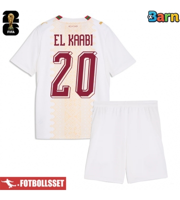 Marocko Ayoub El Kaabi #20 Bortatröja Barn VM 2026 Kortärmad (+ Korta byxor)